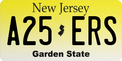 NJ license plate A25ERS