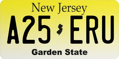 NJ license plate A25ERU