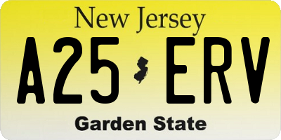 NJ license plate A25ERV