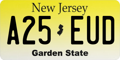 NJ license plate A25EUD