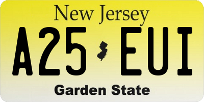 NJ license plate A25EUI