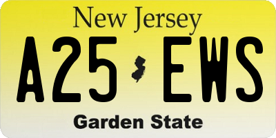 NJ license plate A25EWS