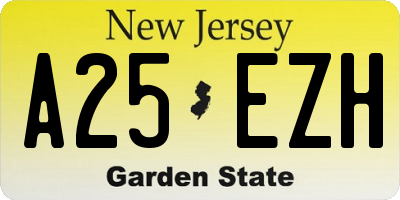 NJ license plate A25EZH