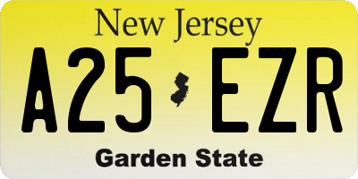 NJ license plate A25EZR