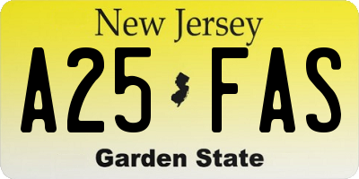 NJ license plate A25FAS