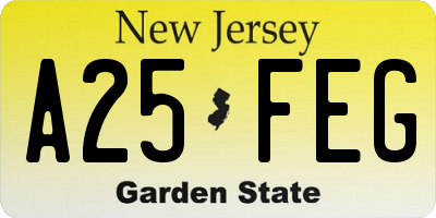 NJ license plate A25FEG