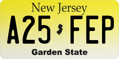 NJ license plate A25FEP