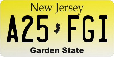NJ license plate A25FGI