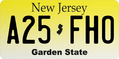 NJ license plate A25FHO