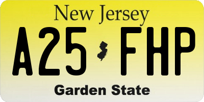 NJ license plate A25FHP
