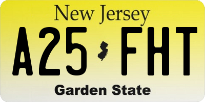 NJ license plate A25FHT