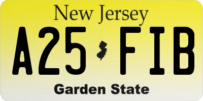 NJ license plate A25FIB