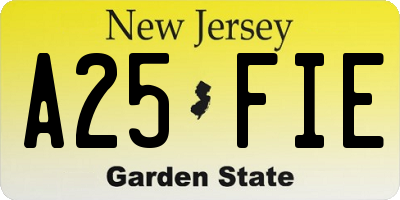 NJ license plate A25FIE