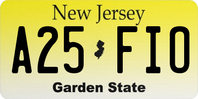 NJ license plate A25FIO