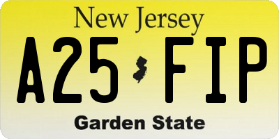 NJ license plate A25FIP