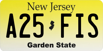 NJ license plate A25FIS