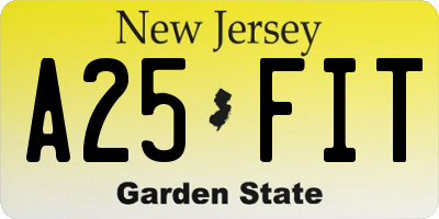 NJ license plate A25FIT