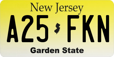 NJ license plate A25FKN