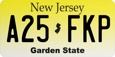 NJ license plate A25FKP