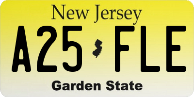 NJ license plate A25FLE