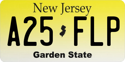 NJ license plate A25FLP