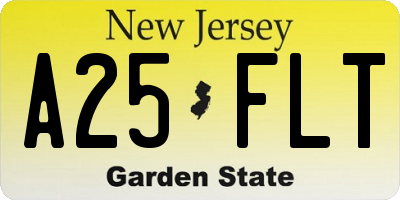 NJ license plate A25FLT