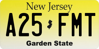 NJ license plate A25FMT