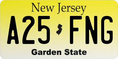NJ license plate A25FNG