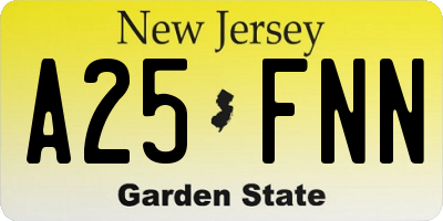 NJ license plate A25FNN