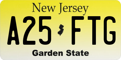 NJ license plate A25FTG