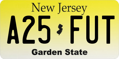 NJ license plate A25FUT