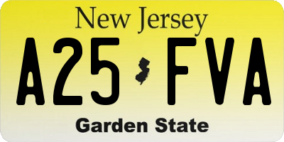 NJ license plate A25FVA