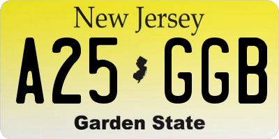 NJ license plate A25GGB