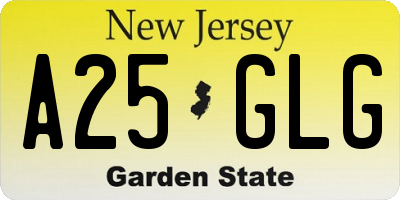 NJ license plate A25GLG
