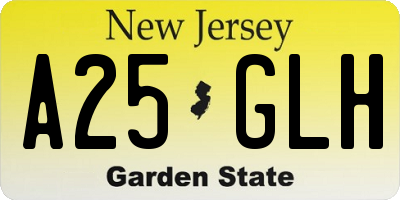 NJ license plate A25GLH