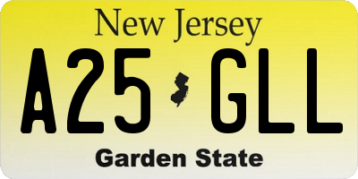 NJ license plate A25GLL