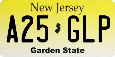 NJ license plate A25GLP