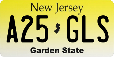 NJ license plate A25GLS