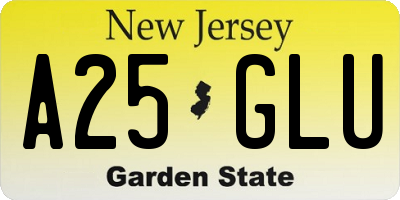 NJ license plate A25GLU