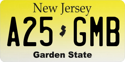NJ license plate A25GMB