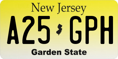 NJ license plate A25GPH