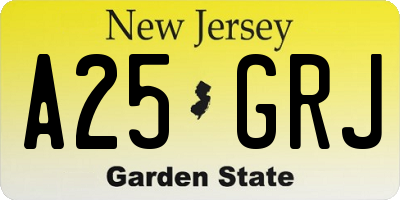 NJ license plate A25GRJ