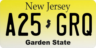 NJ license plate A25GRQ