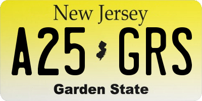 NJ license plate A25GRS