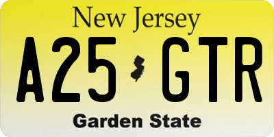 NJ license plate A25GTR