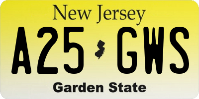 NJ license plate A25GWS