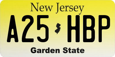 NJ license plate A25HBP
