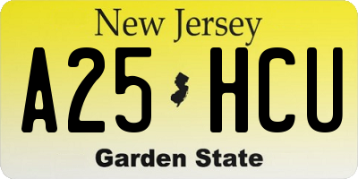 NJ license plate A25HCU
