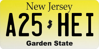 NJ license plate A25HEI