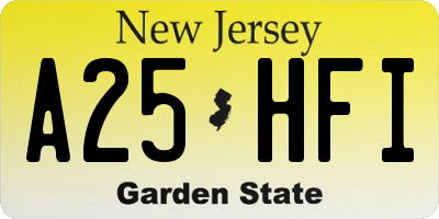 NJ license plate A25HFI